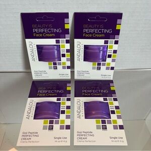 Andalou Naturals Goji Peptide Perfecting Cream Samples Lot of 4 Organic Beauty